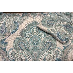2 Tahari Home Paisley Floral Pillowcases Standard Blue Green100% Cotton Shams